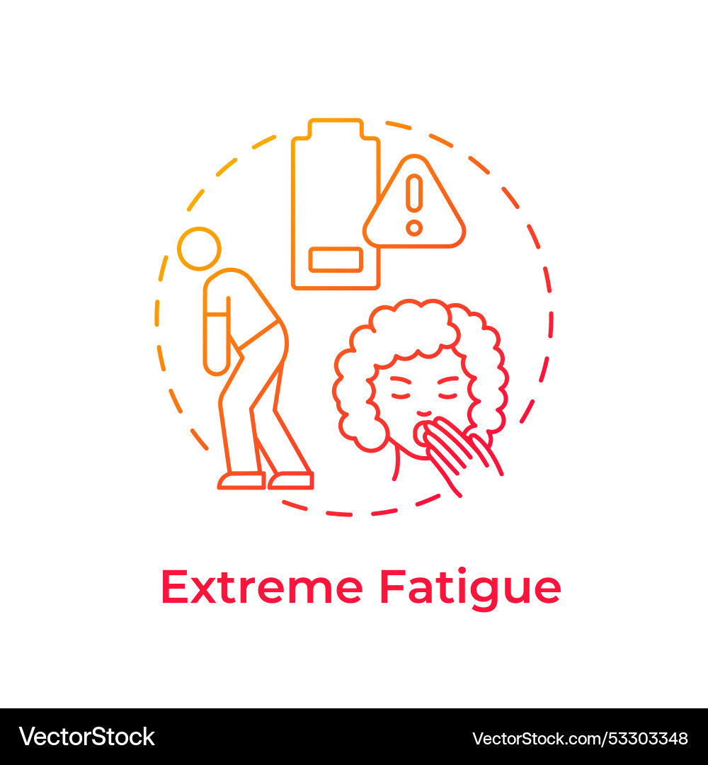 Extreme Fatigue Red Gradient Concept Icon Vector Image Extreme Fatigue Red Gradient Concept Icon Vector Image