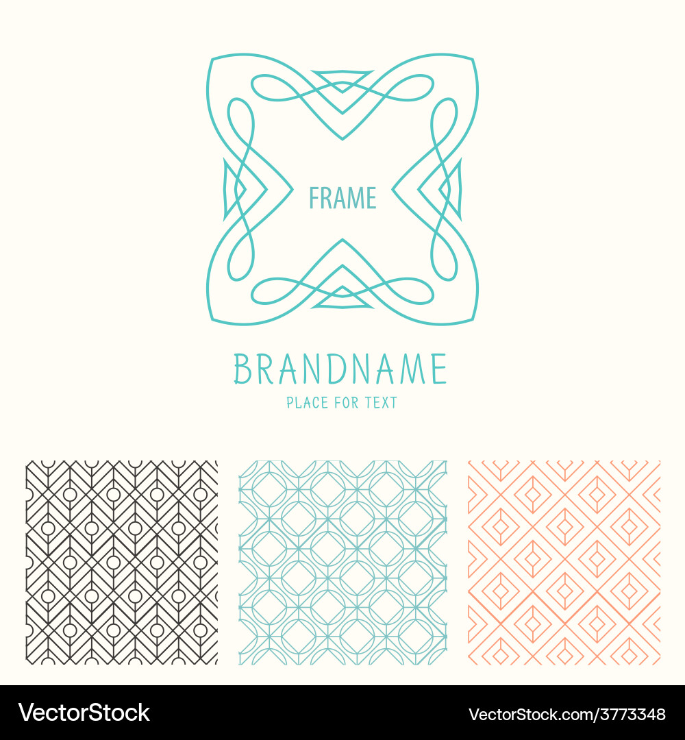 Geometric Outline Patterns & Emblems vector image
