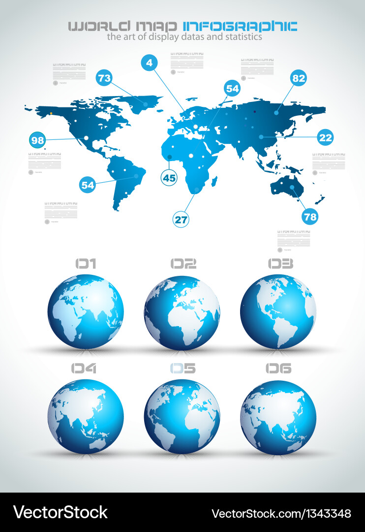 Global Statistics Infographic Template vector image