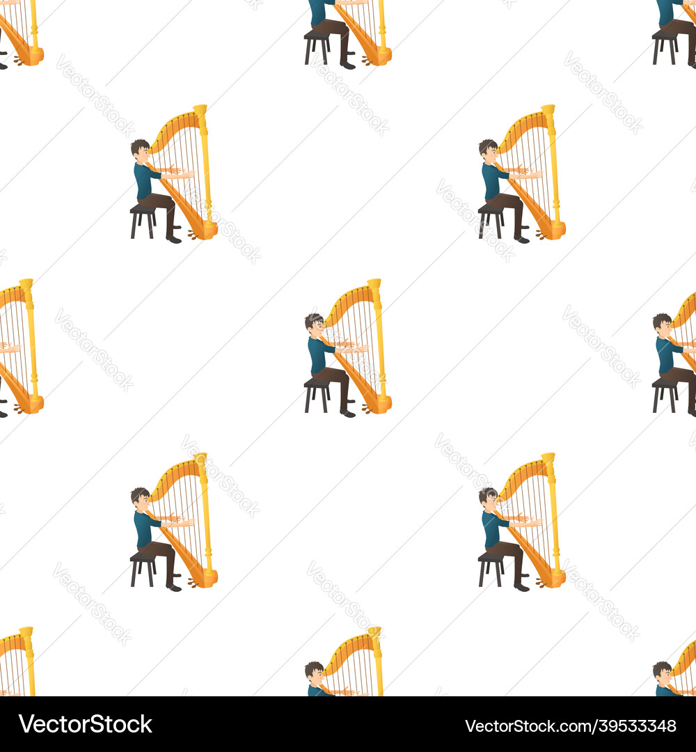 Man plays on harp pattern seamless Man plays on harp pattern seamless vector image
