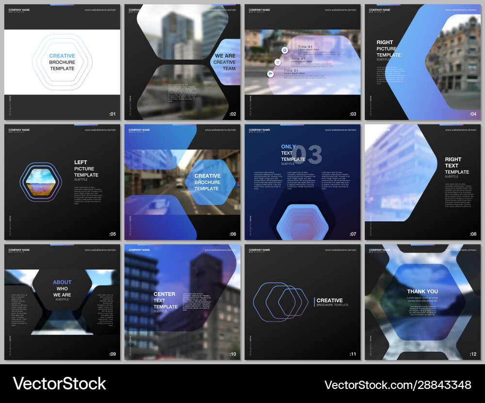 Minimal brochure templates with hexagonal design Minimal brochure templates with hexagonal design vector image