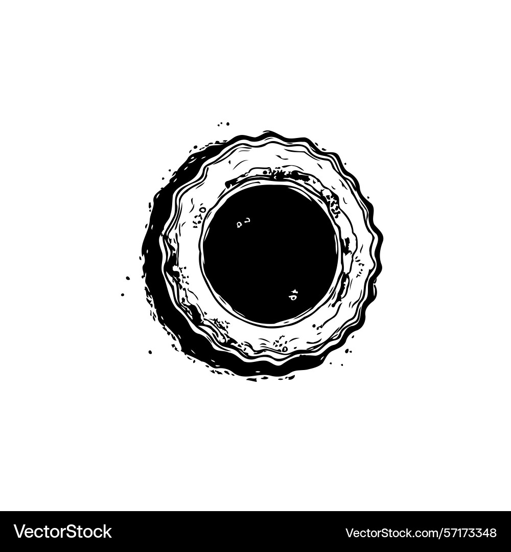 Monochrome of a circular object with detailed Vector Image