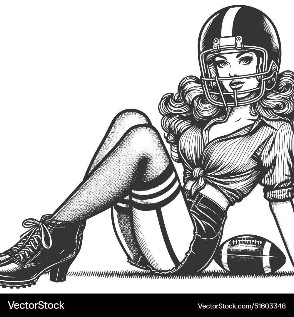 Pin-up Mädchen Fußballspieler Pin-up Mädchen Fußballspieler vektorbild