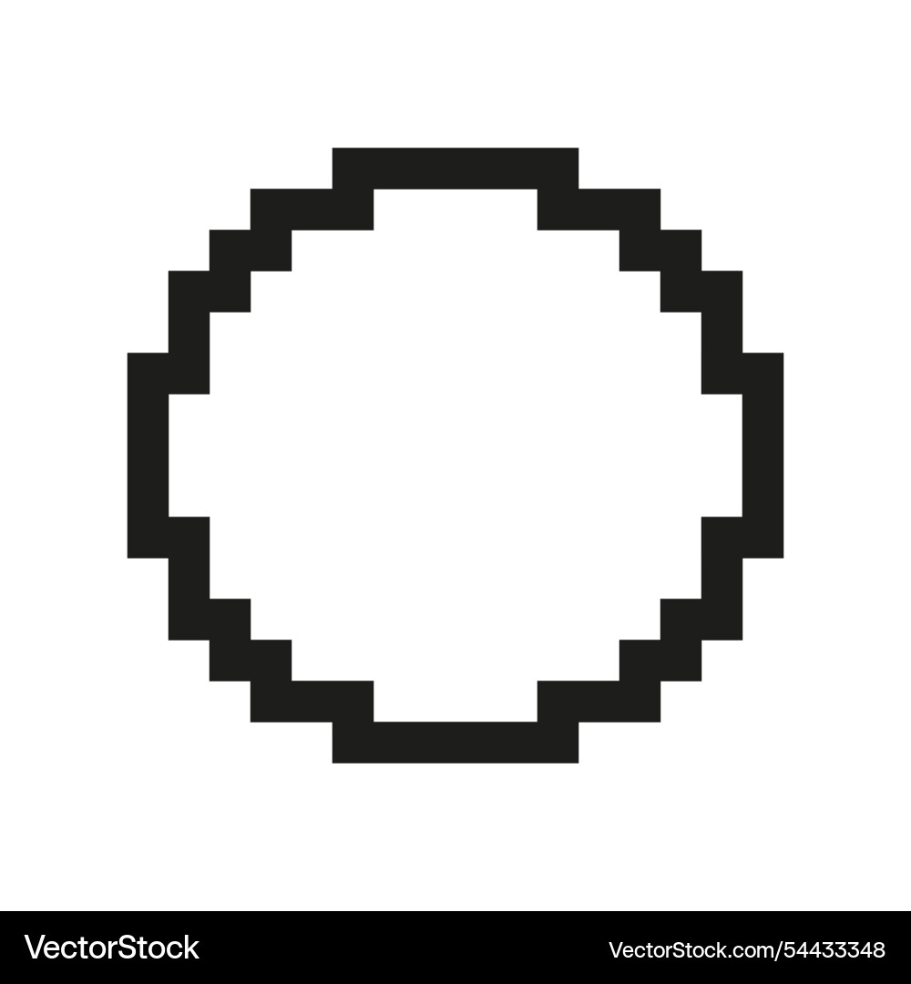Pixelated Circle Icon - Empty Shape vector image