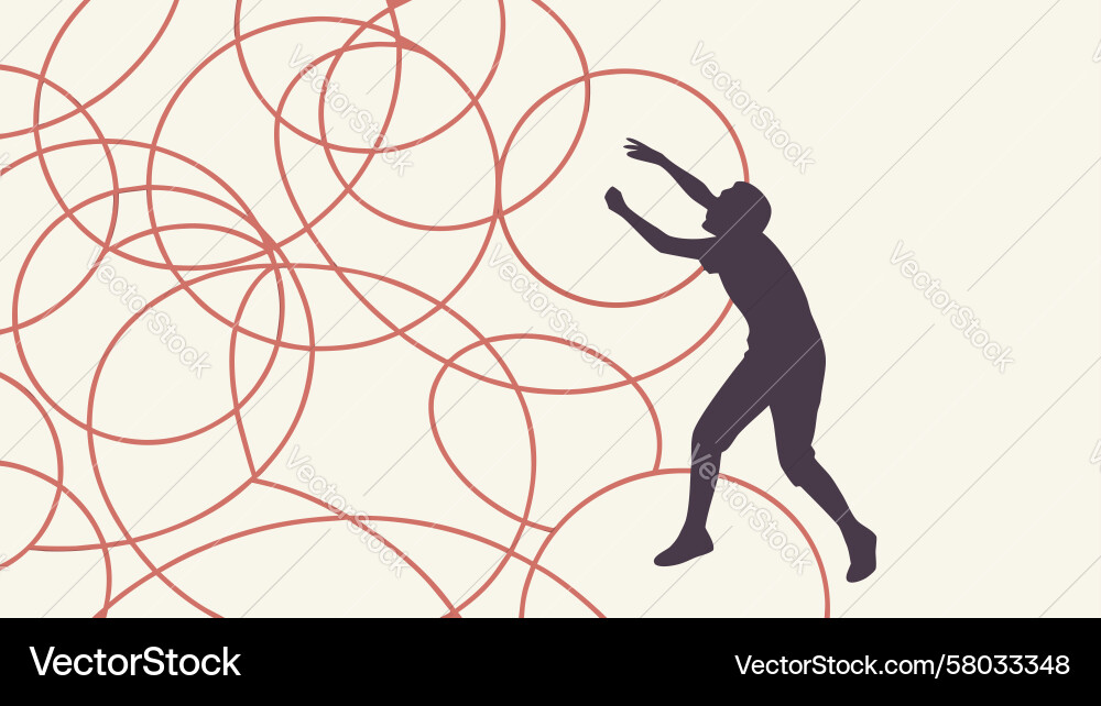 Red Circular Forms Interaction Vector Image