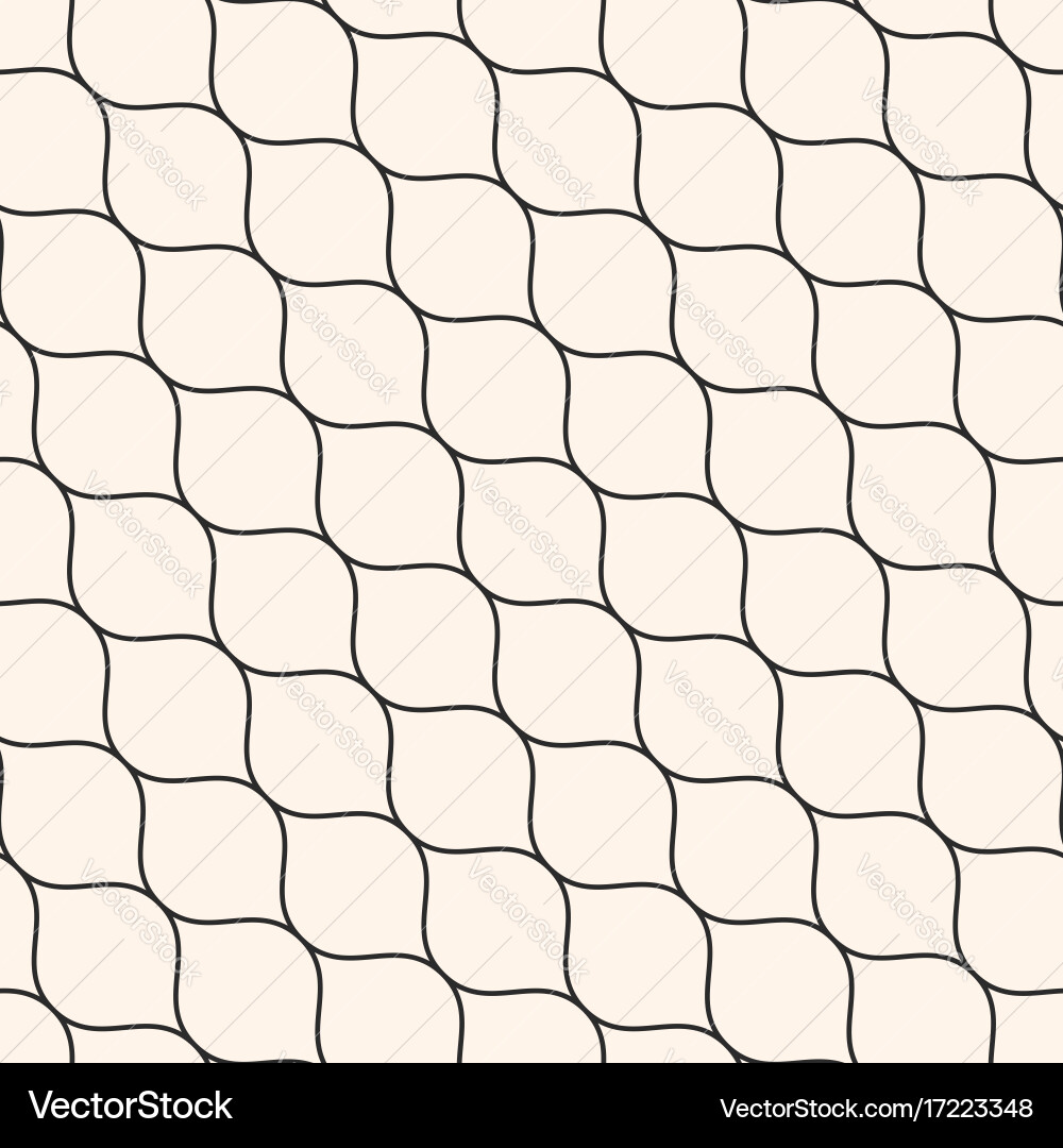 Seamless pattern thin diagonal wavy lines mesh vector image