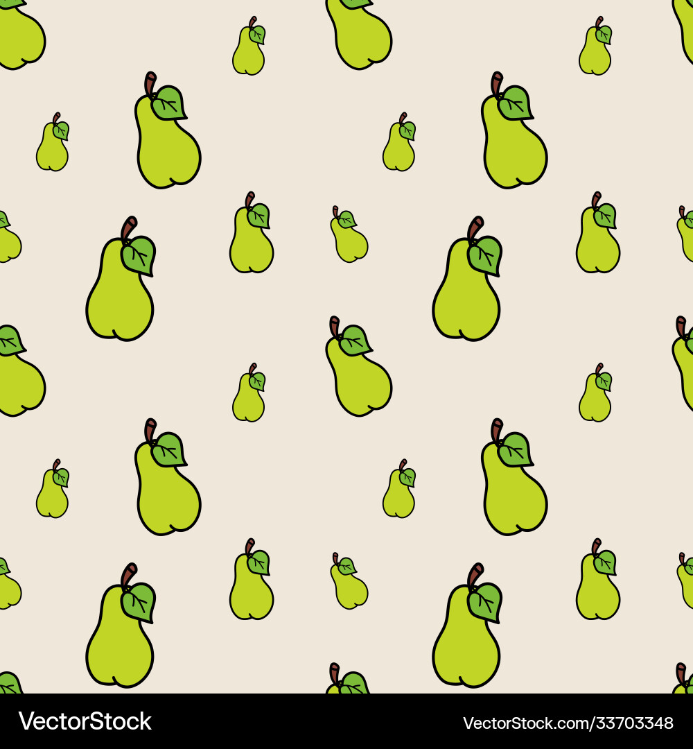 Seamless pattern with pears perfect Royalty Free Vector