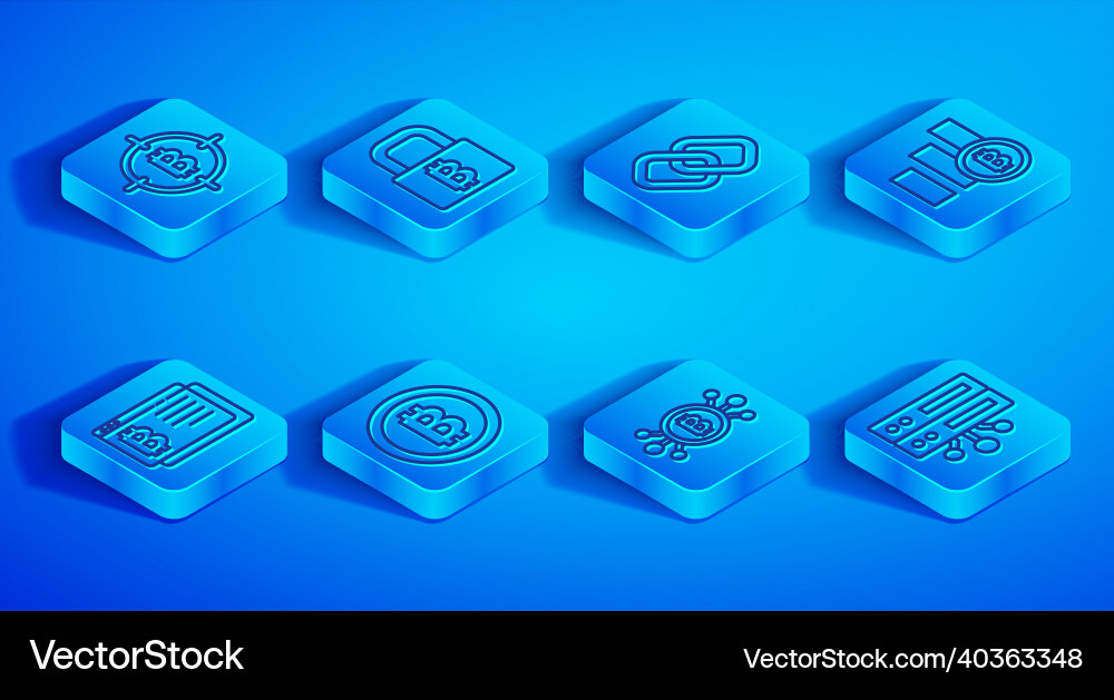 Set line bitcoin in the target lock Set line bitcoin in the target lock vector image