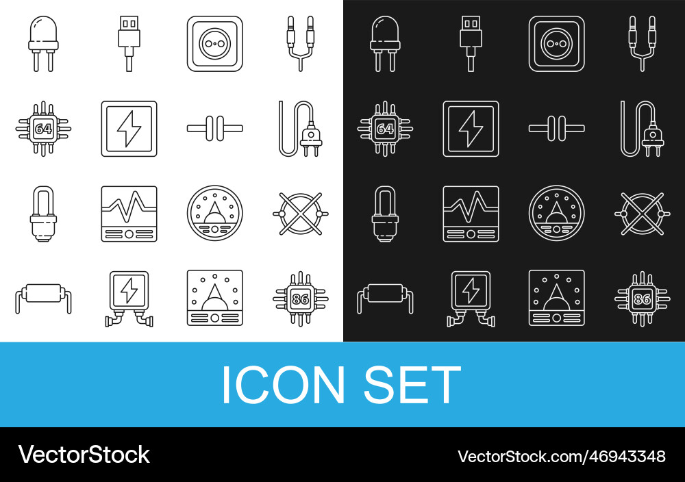Set line processor with microcircuits cpu Set line processor with microcircuits cpu vector image