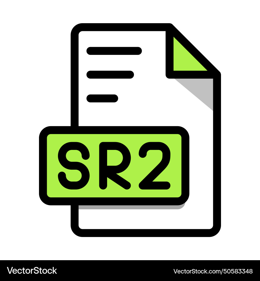 Sr2 file format icon type editable bold Sr2 file format icon type editable bold Vector Image