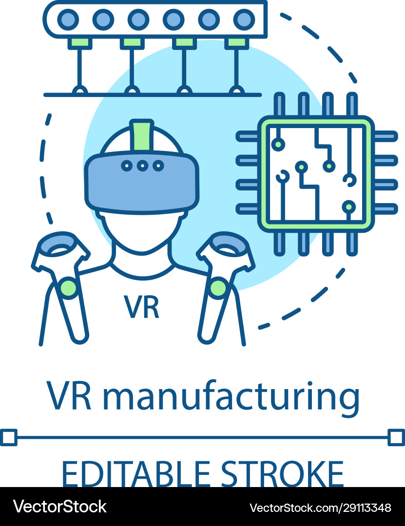 Vr manufacturing concept icon Vr manufacturing concept icon vector image