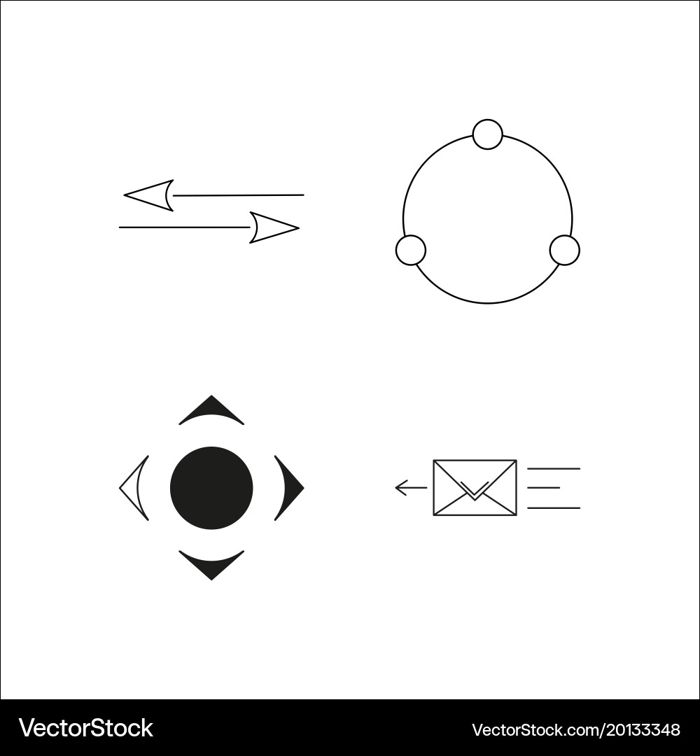 Web simple linear icon setsimple outline icons vector image