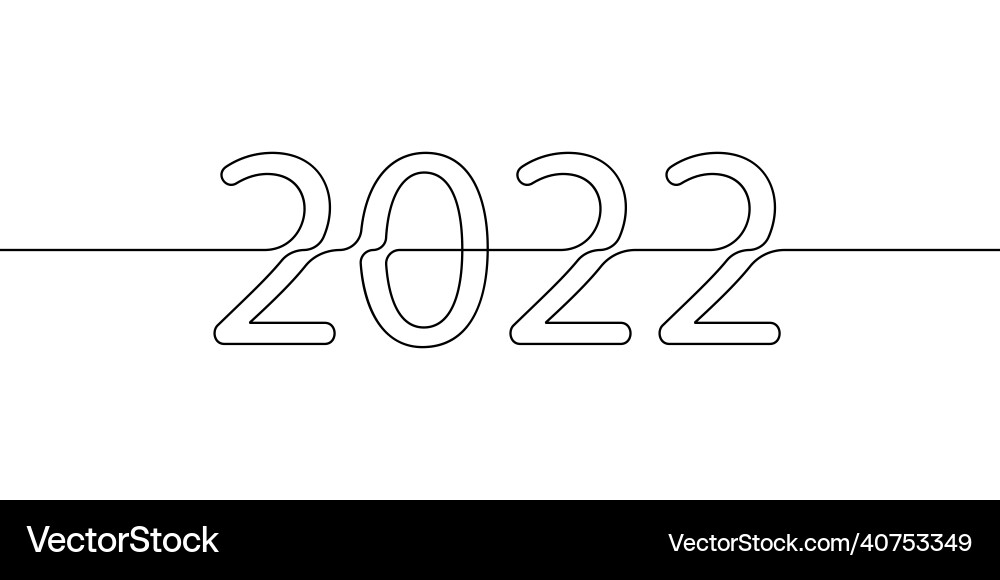 2022 new year number line art design element 2022 new year number line art design element vector image