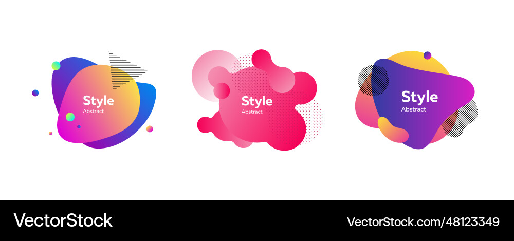 Bright multi layer irregular shapes set Bright multi layer irregular shapes set Vector Image