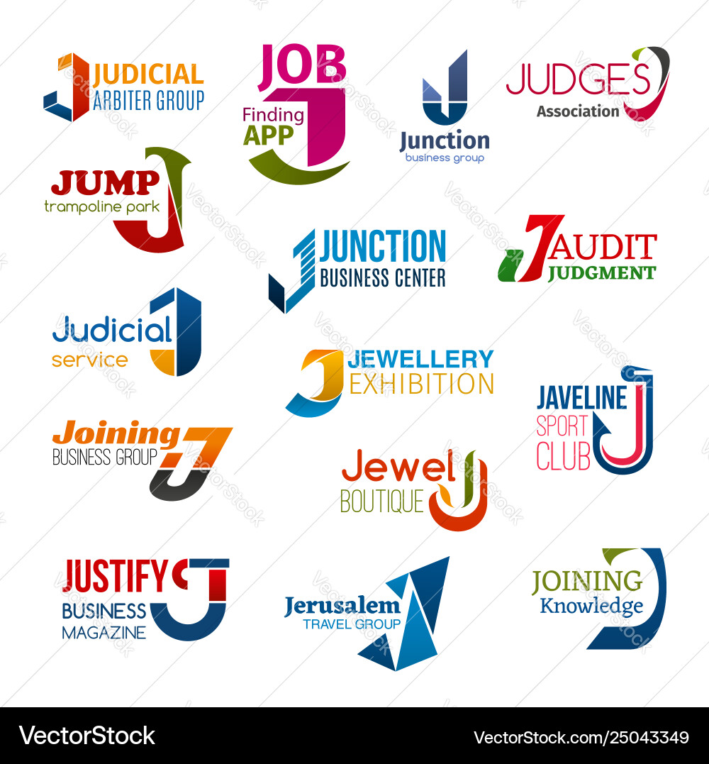 Business icons letter j corporate identity Business icons letter j corporate identity vector image