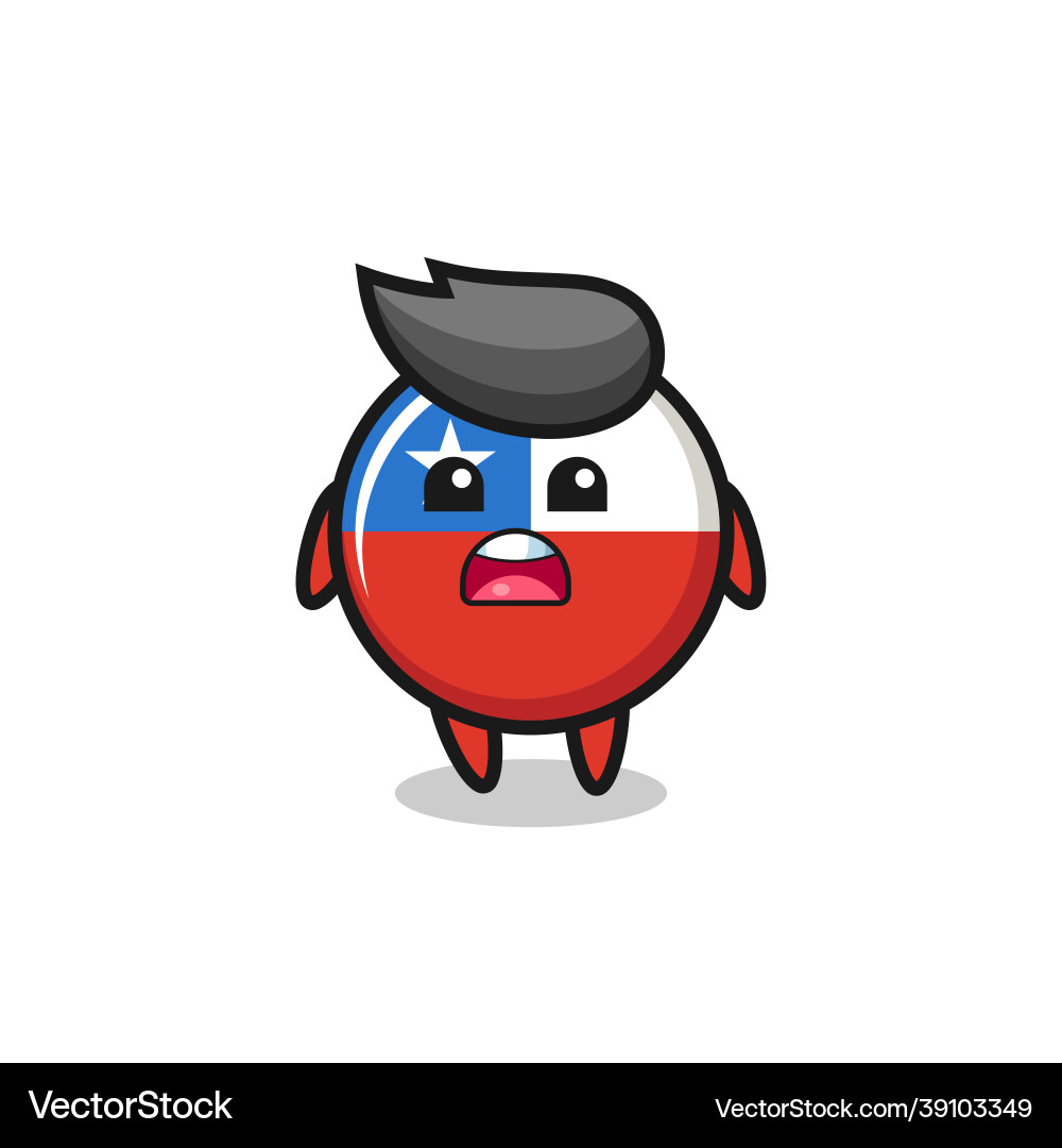 Chile flag badge with apologizing expression Vector Image