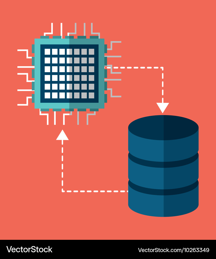 Circuit board data center web hosting Vector Image