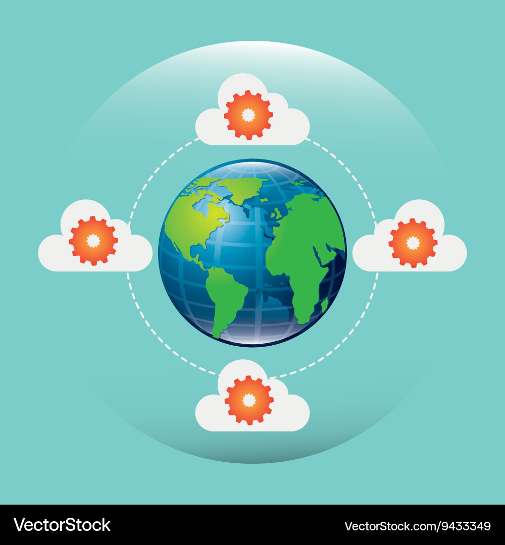Cloud computing design vector image