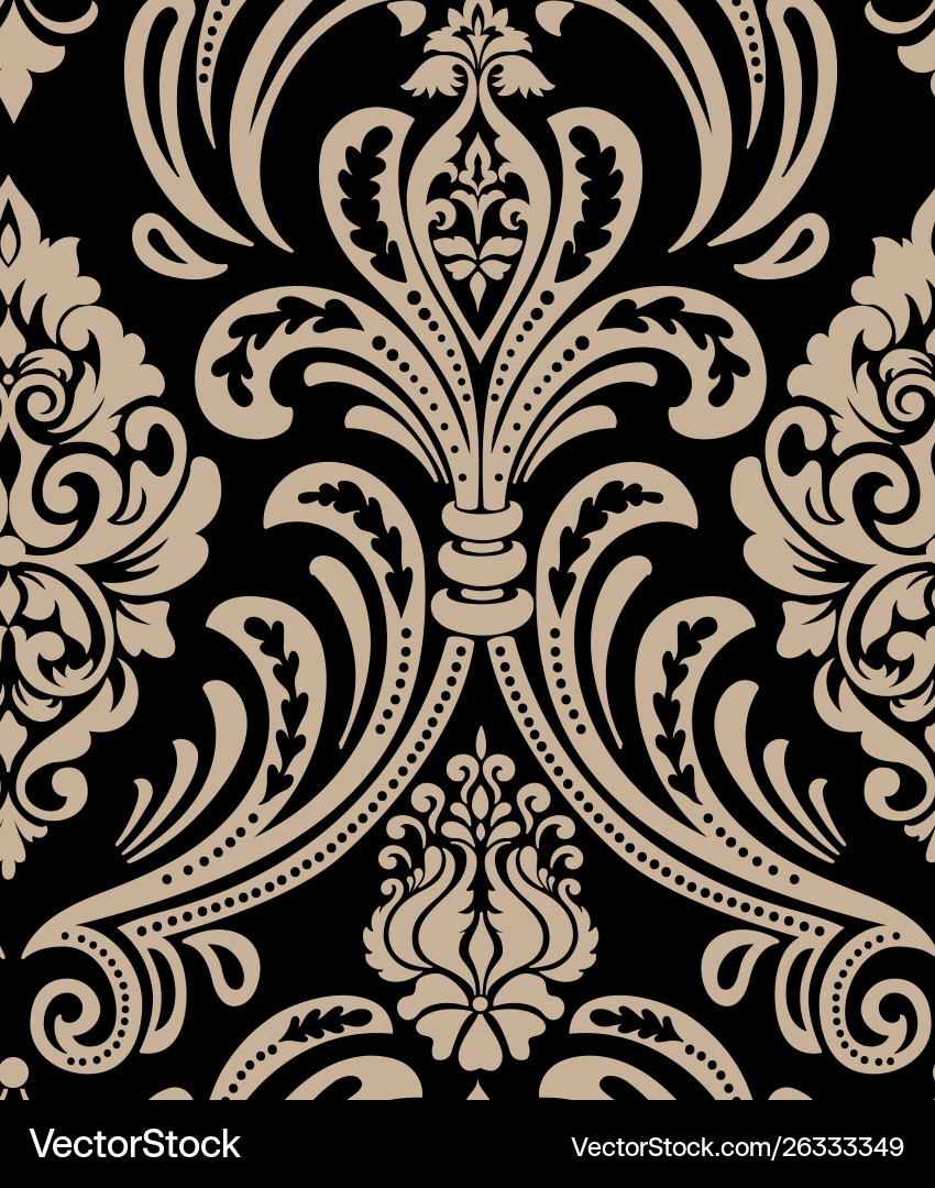 Damask seamless pattern element classical Damask seamless pattern element classical vector image