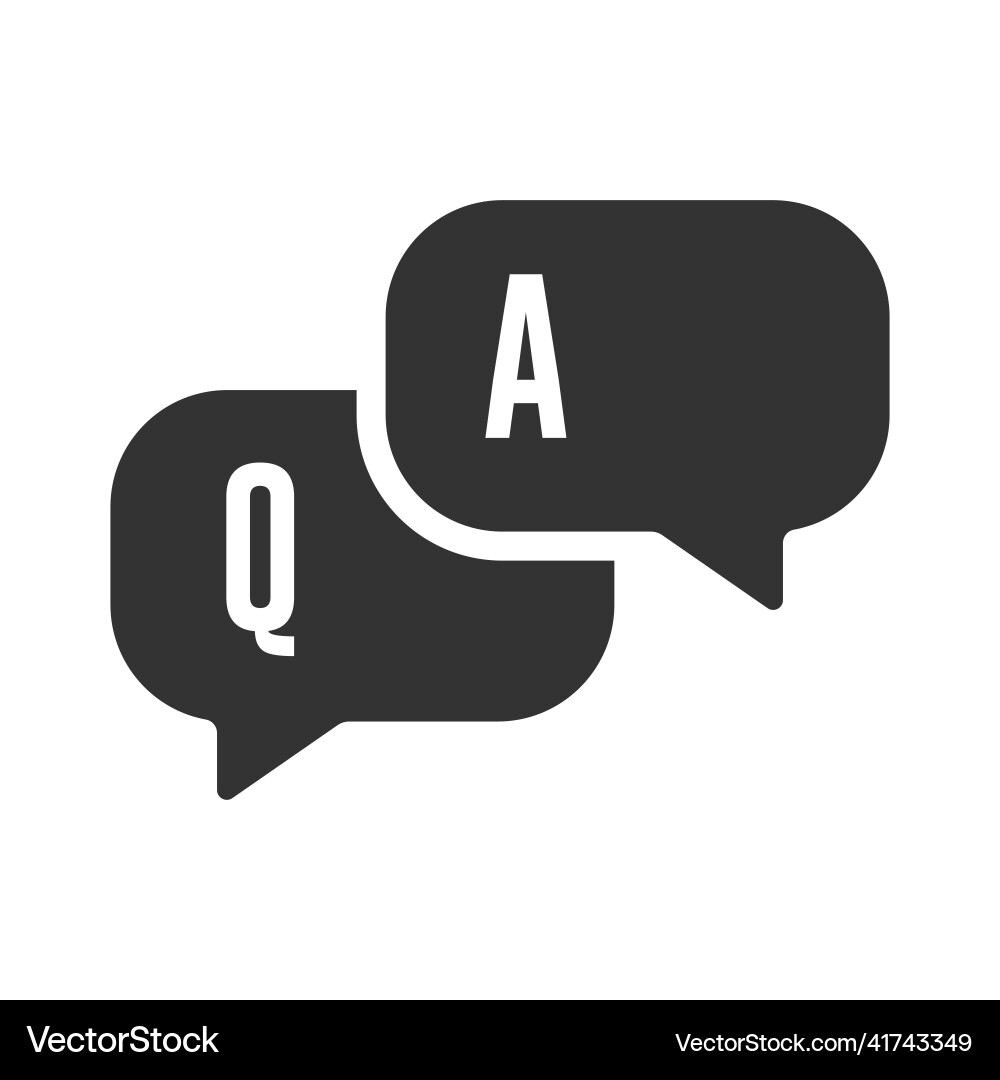 Faq questions and answers icon isolated flat Vector Image