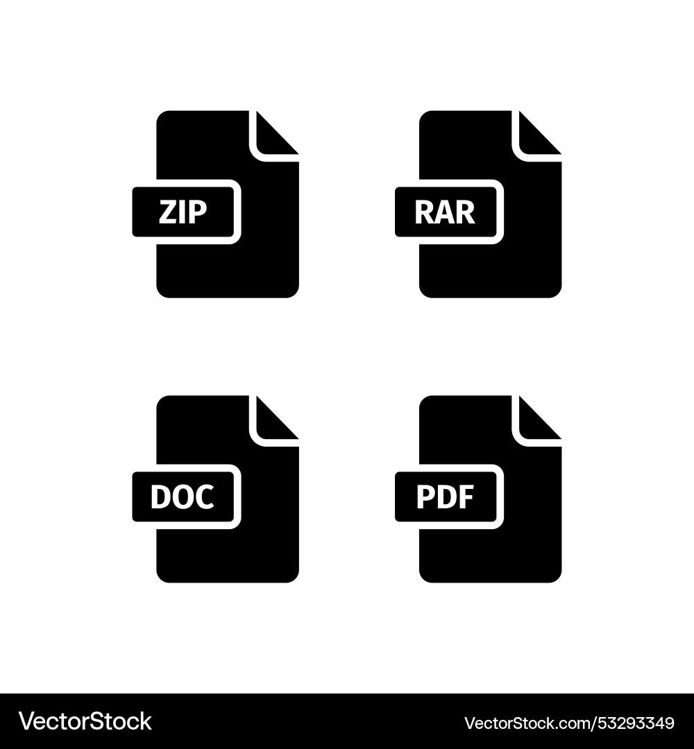 File format icon set or document File format icon set or document vector image