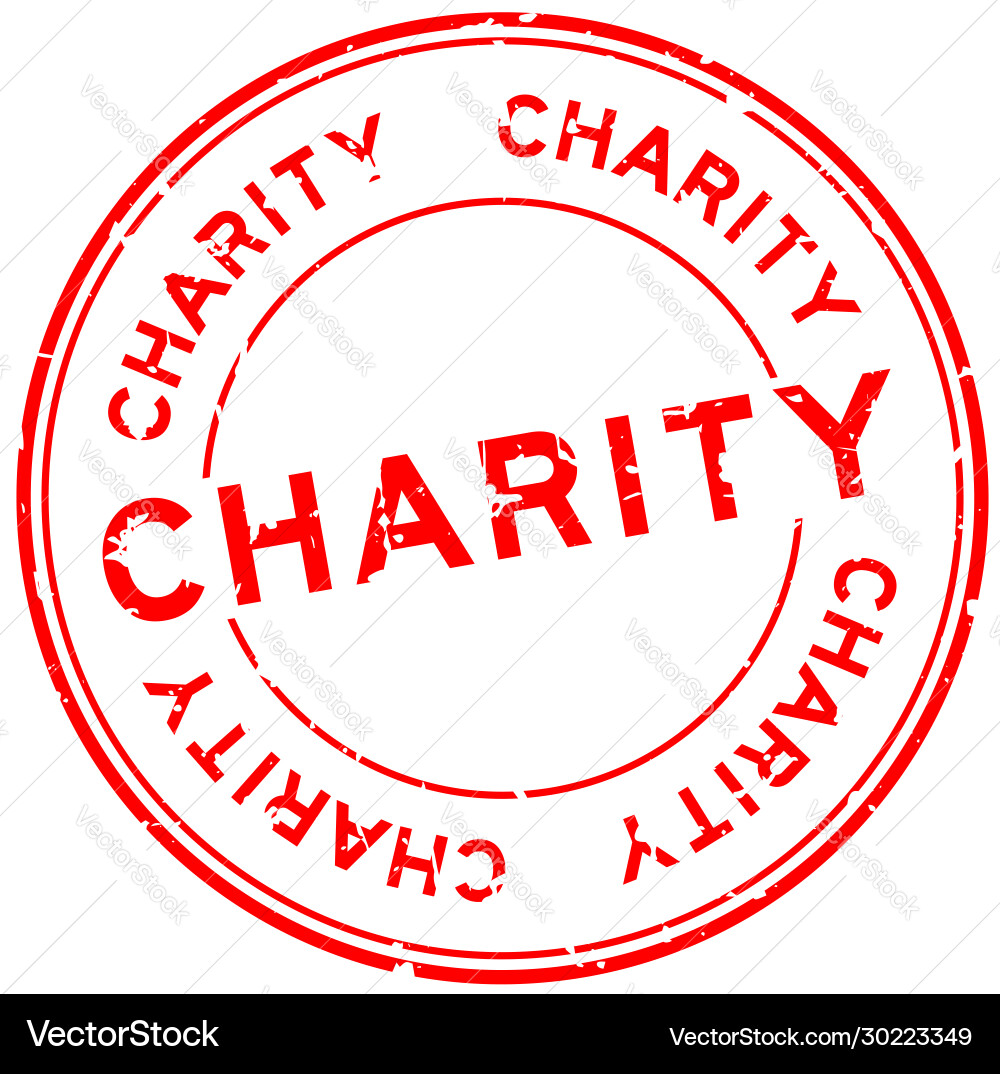 Grunge red charity word round rubber seal stamp Grunge red charity word round rubber seal stamp vector image