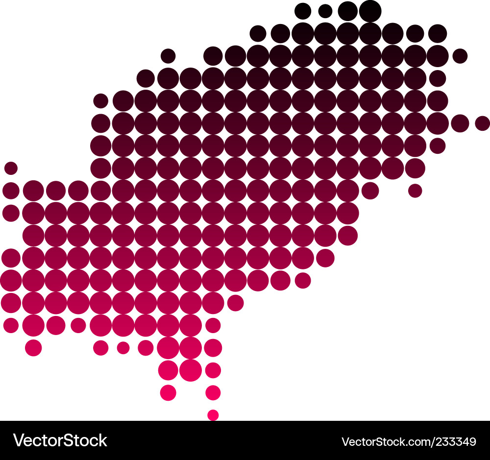 Ibiza Island Map - Pink Dotted Vector Image