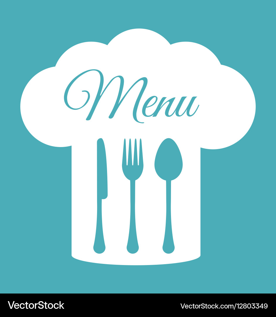 Menu cursive font emblem image vector image