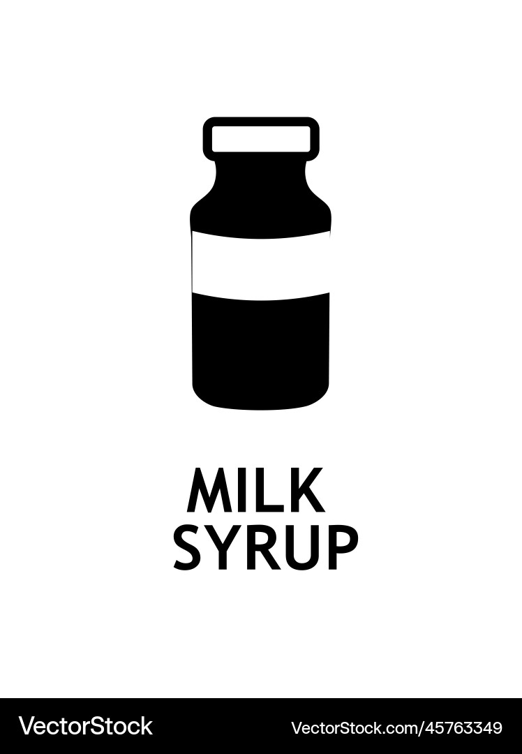 Milk syrup black icon Milk syrup black icon Vector Image