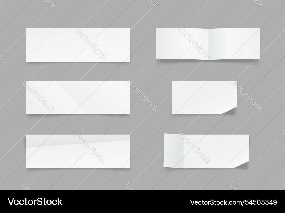 Paper lists with different folds in set Paper lists with different folds in set vector image
