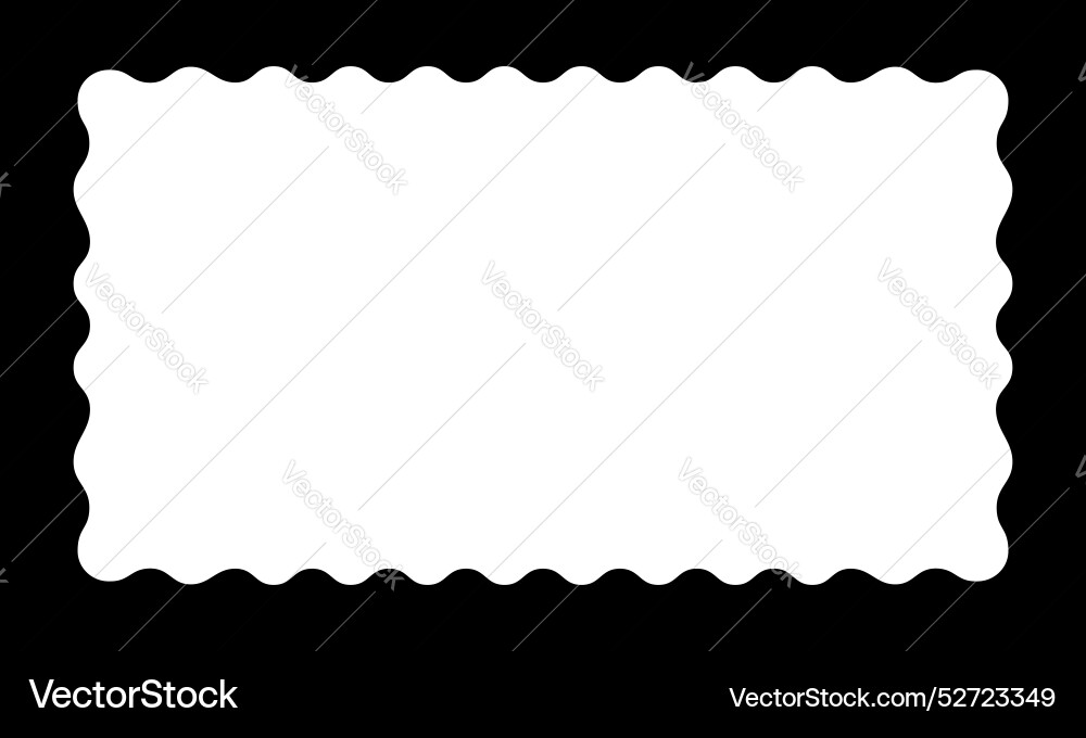 Rectangle frame with curvy inner edges Vector Image