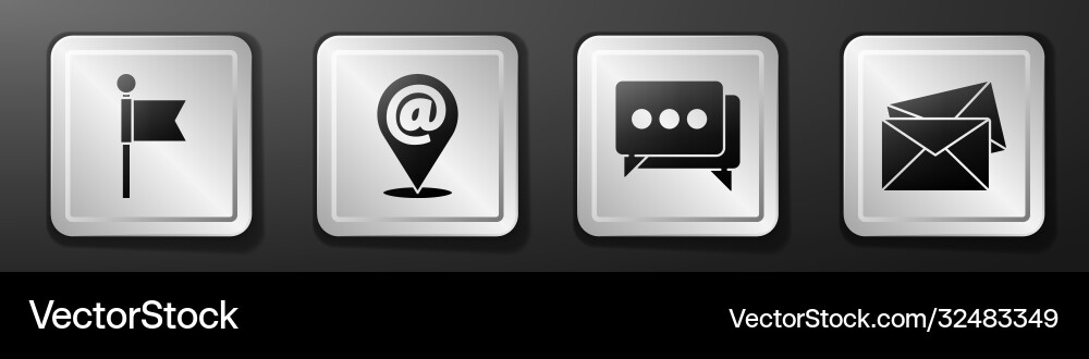 Set location marker and mail e-mail Set location marker and mail e-mail Vector Image