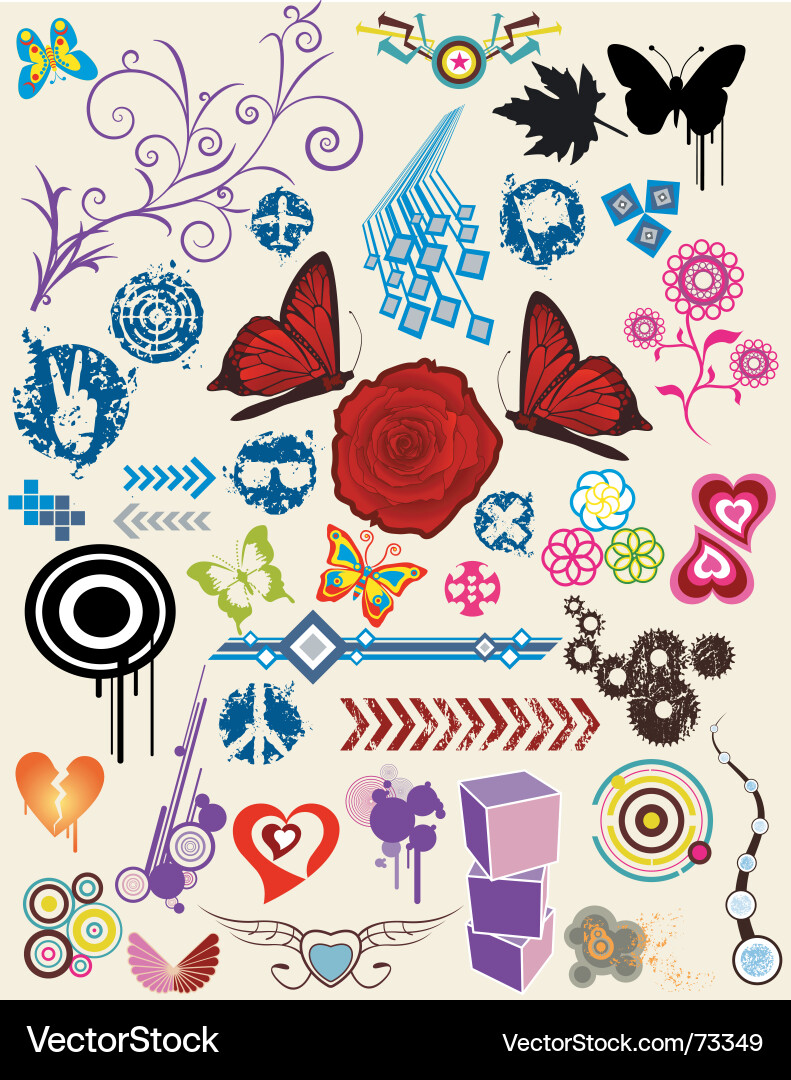 Set of symbols Vector Image