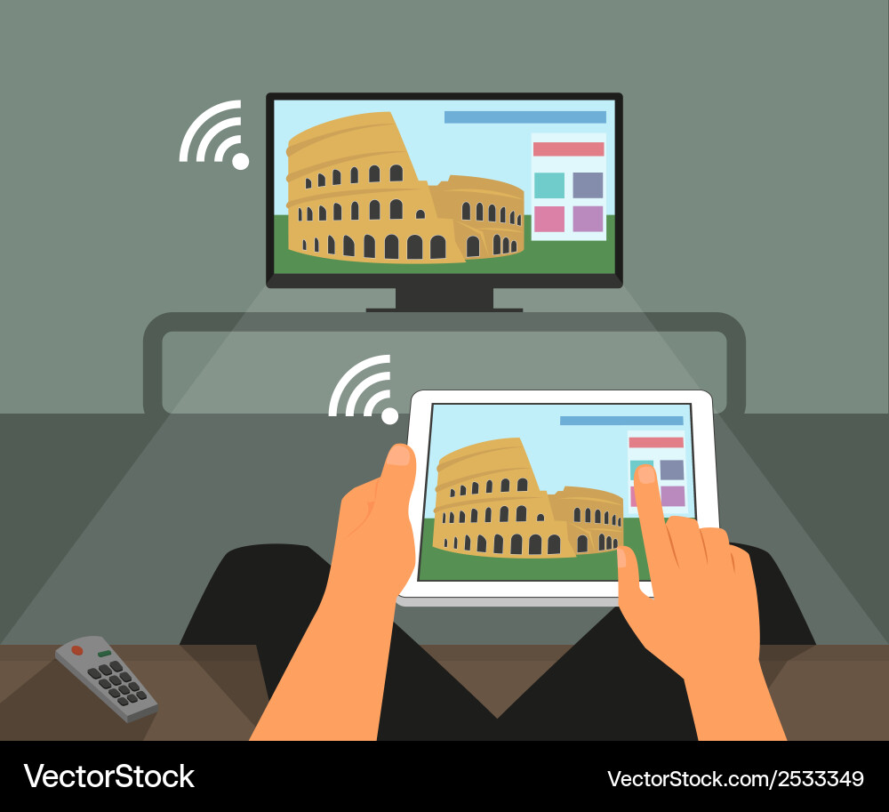 Smart Device Multiscreen Interaction Vector Image
