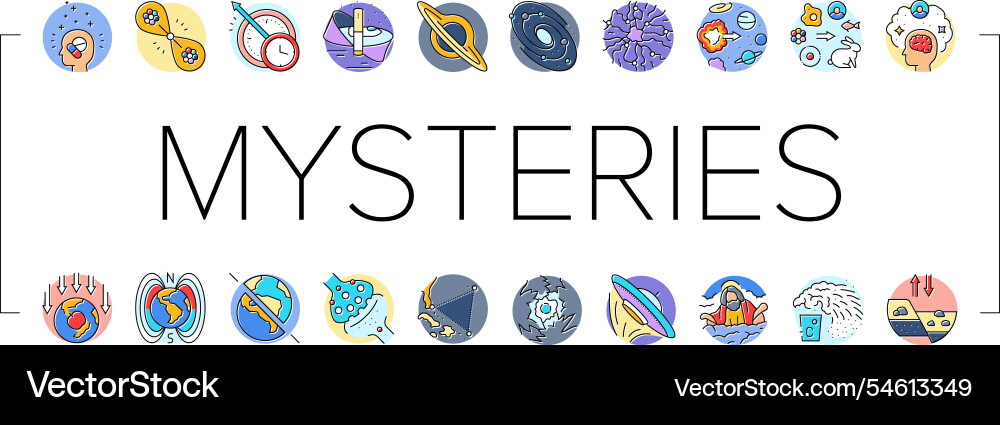 Unsolved mysteries question icons set vector image