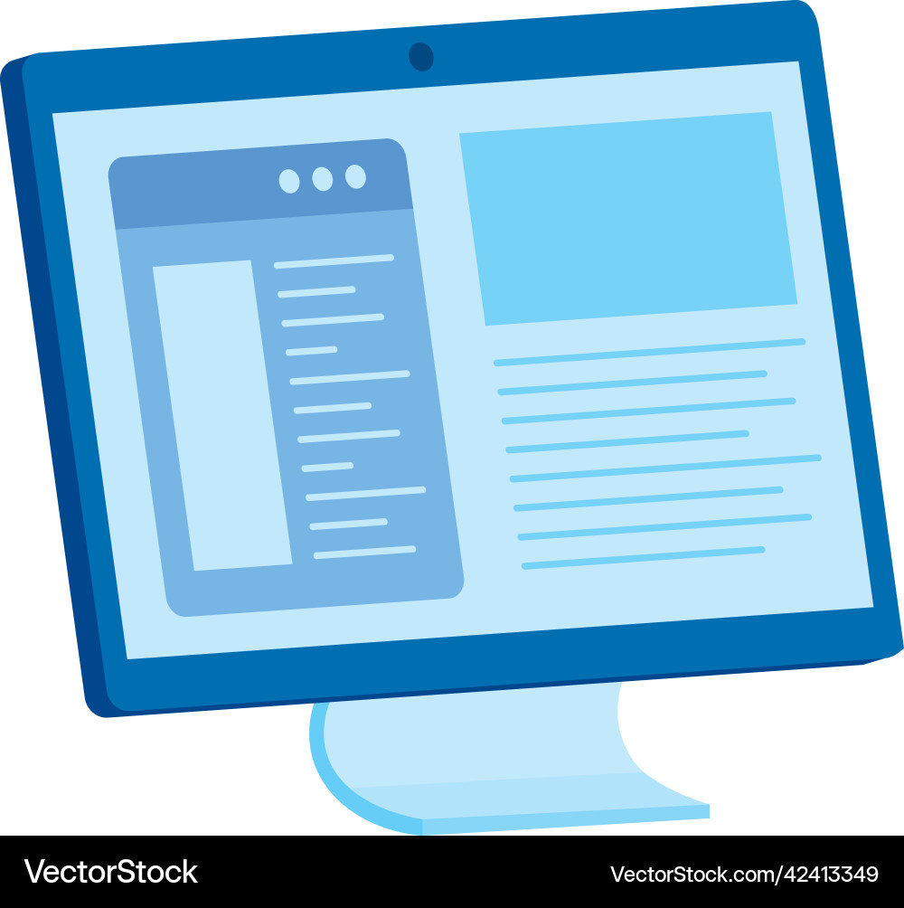 Web page in computer vector image