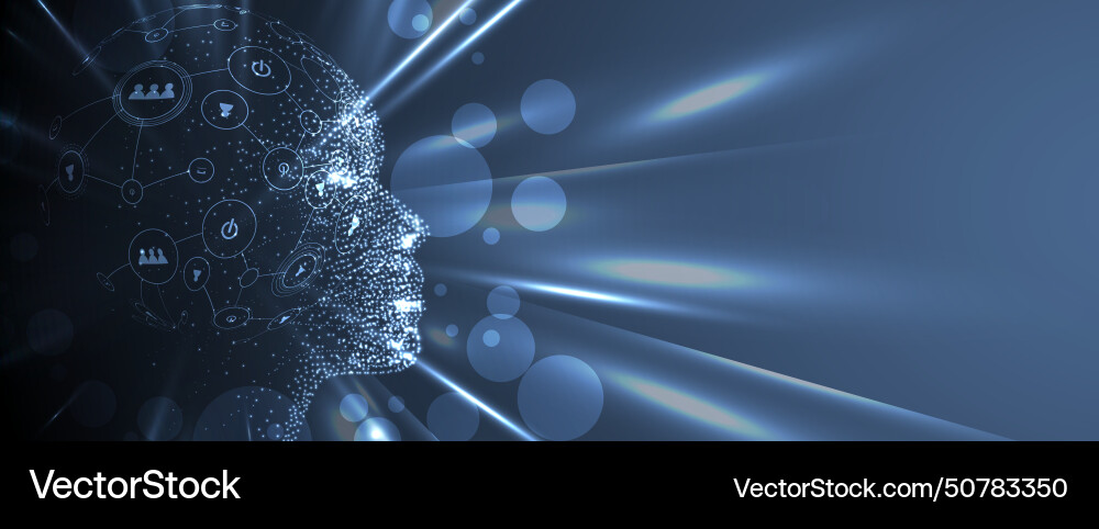 Abstract artificial intelligence cloud computing Abstract artificial intelligence cloud computing Vector Image