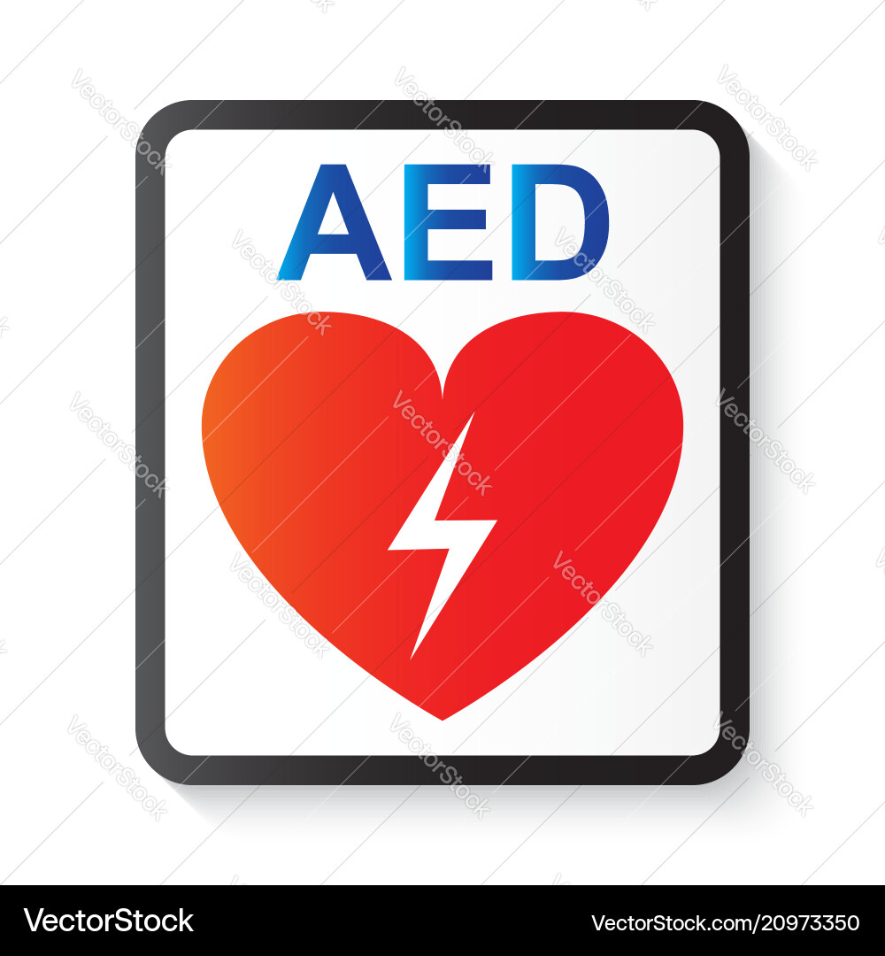 Aed automated external defibrillator vector image