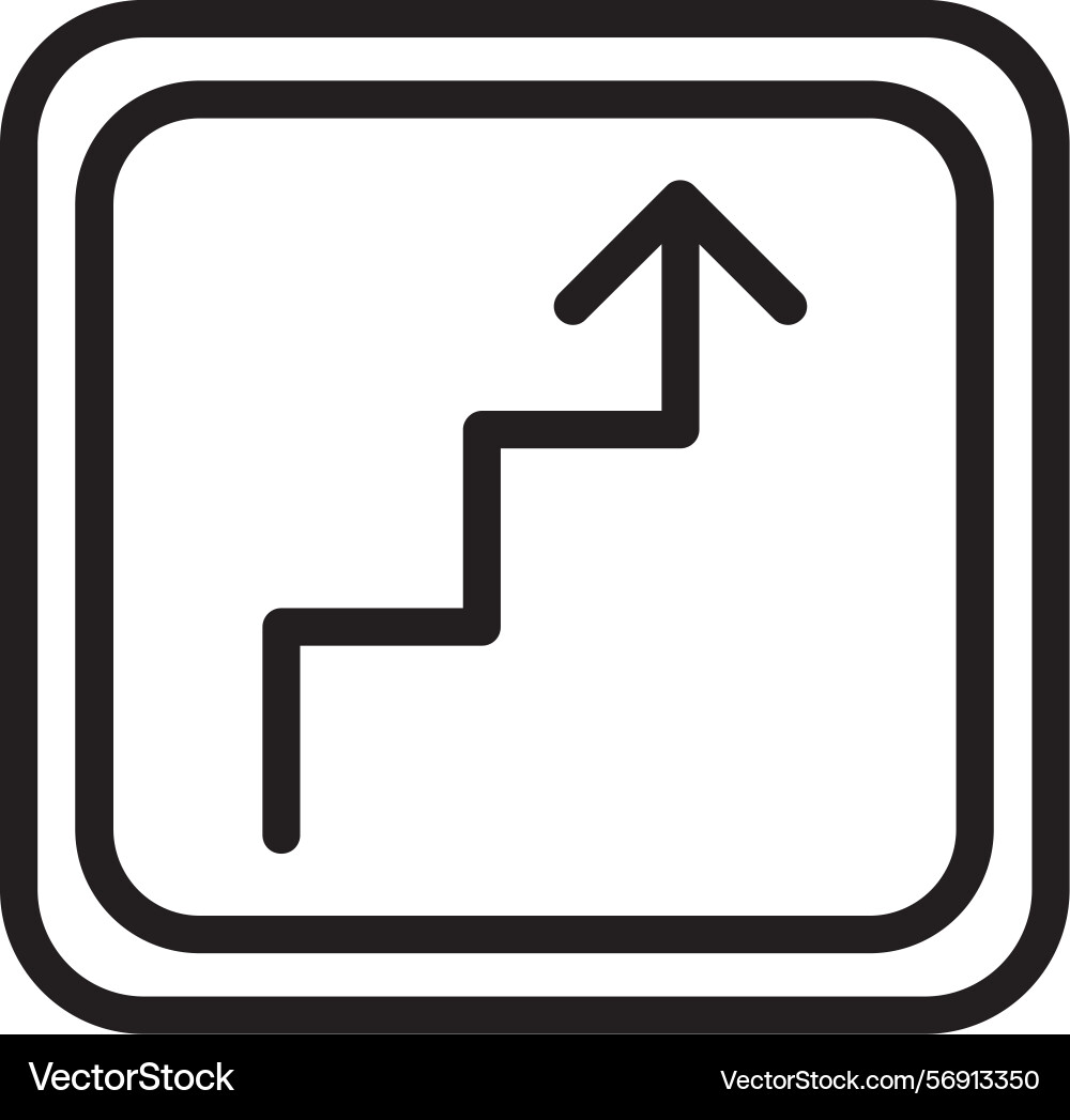 Arrow step up linear style icon design vector image