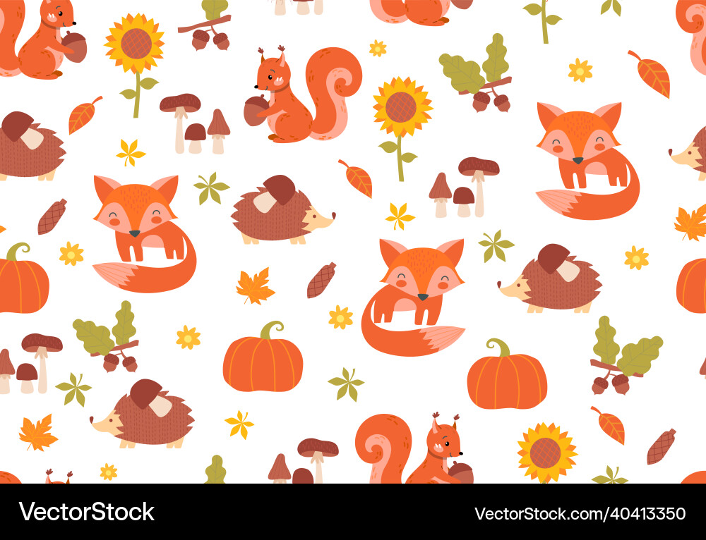 Autumn seamless pattern Vector Image