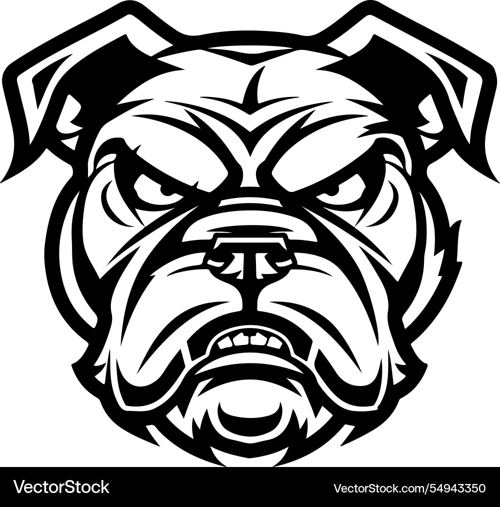 Bulldog mascot logo in black and white pet Bulldog mascot logo in black and white pet vector image