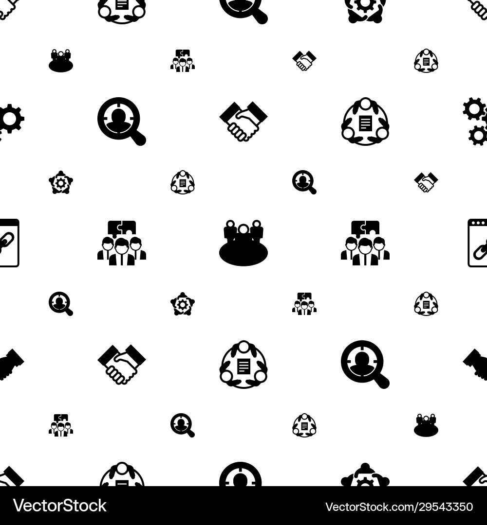 Cooperation icons pattern seamless included Vector Image