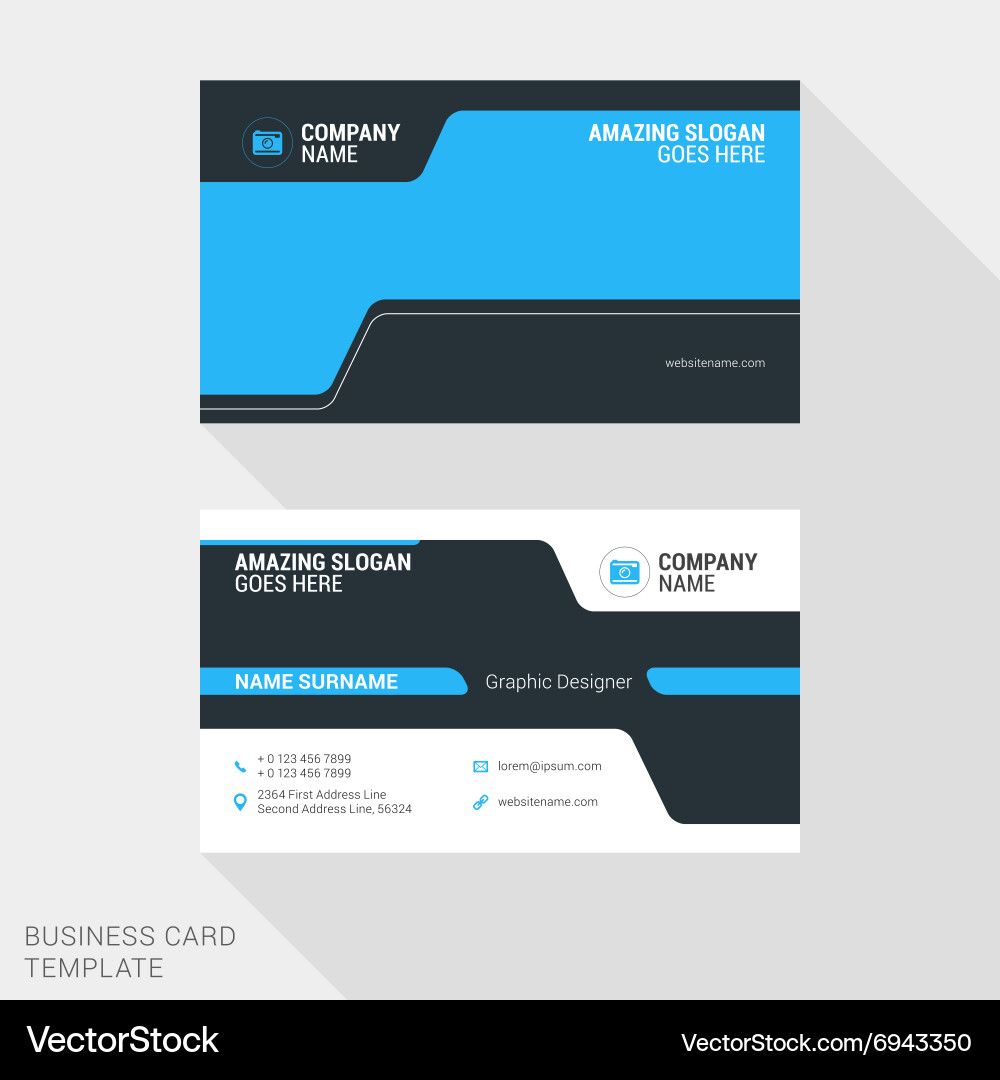 Creative business card print template flat design vector image