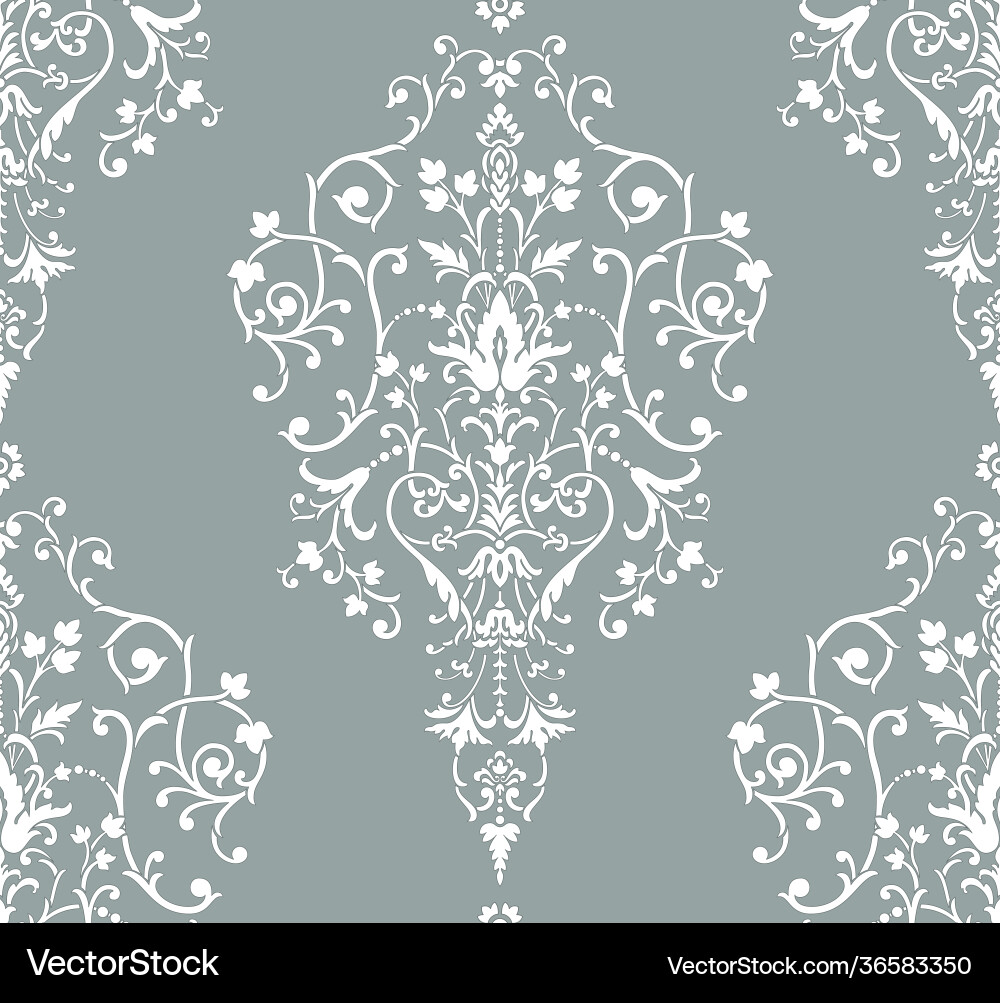 Damask seamless pattern element classical Damask seamless pattern element classical Vector Image