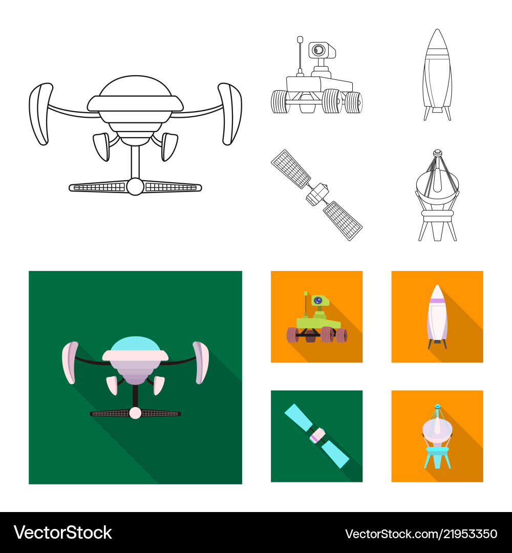 Design of mars and space symbol set Design of mars and space symbol set vector image