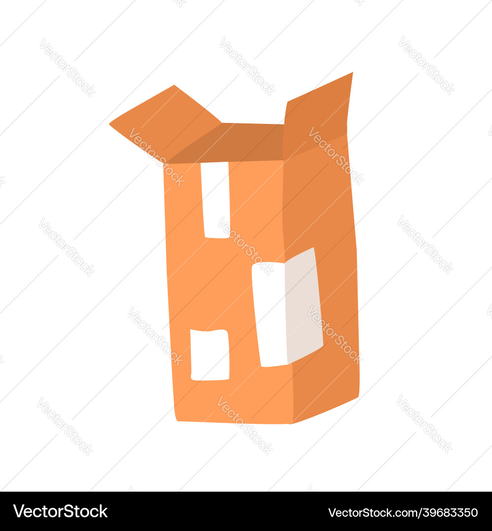 Flat isolated with an open box Vector Image