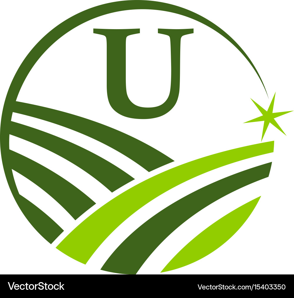 Green project solution center initial u vector image