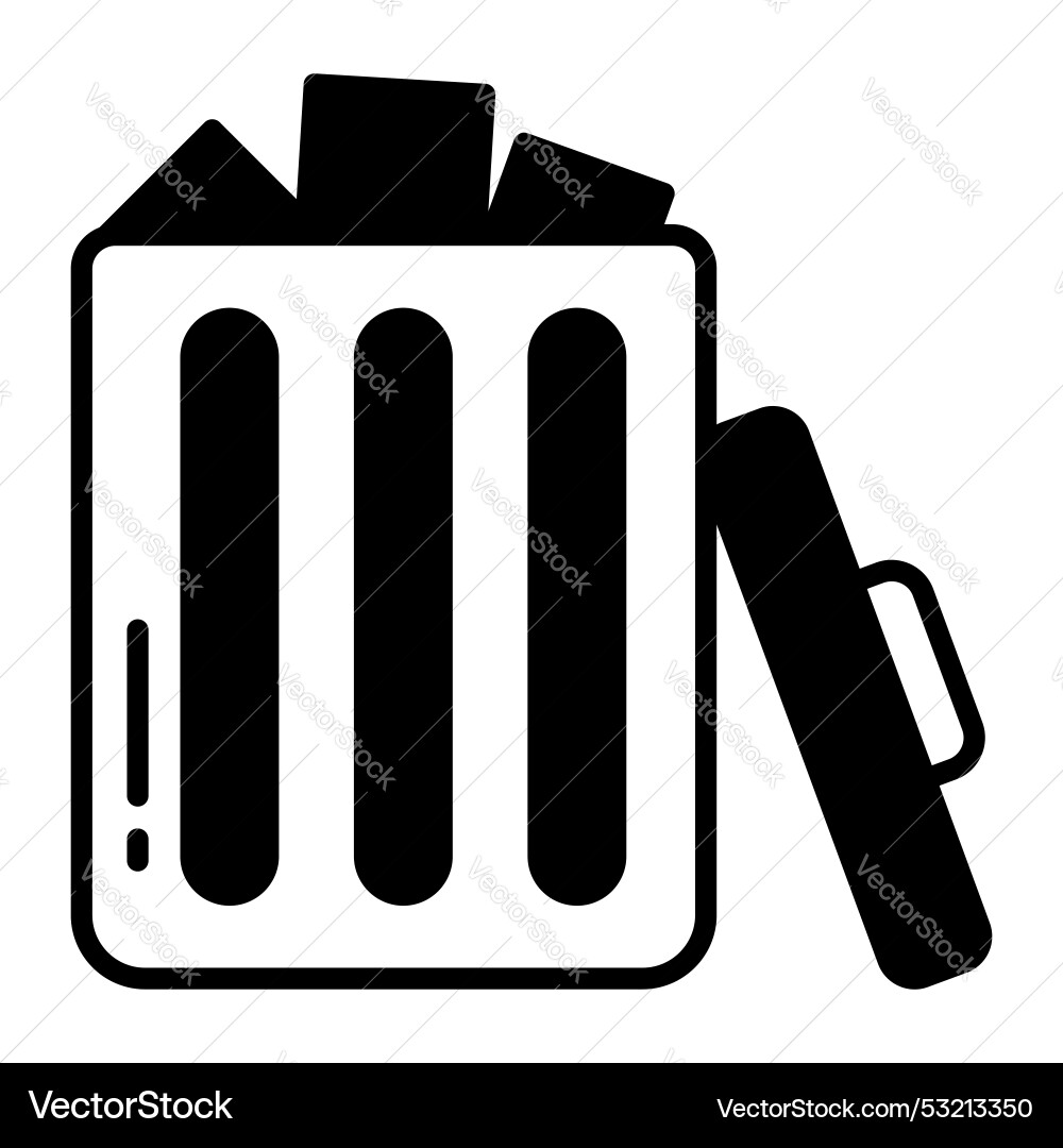Icon of trash bin garbage container in modern Vector Image