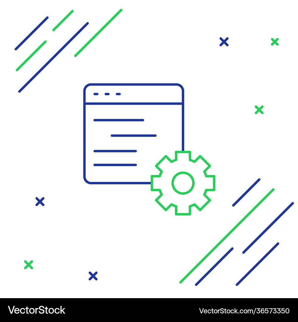 Line Computer Api Interface Icon isoliert auf weiß vektorbild
