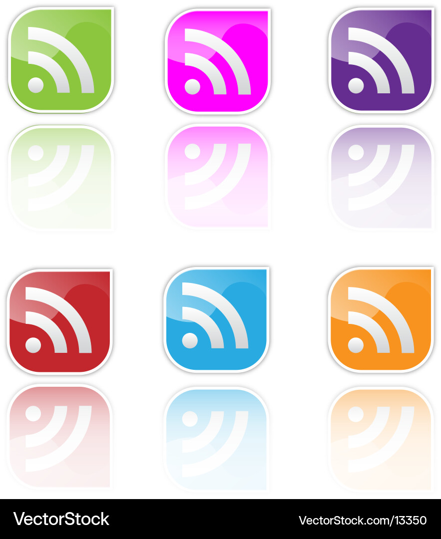 Modern RSS Icon Set Vector Image